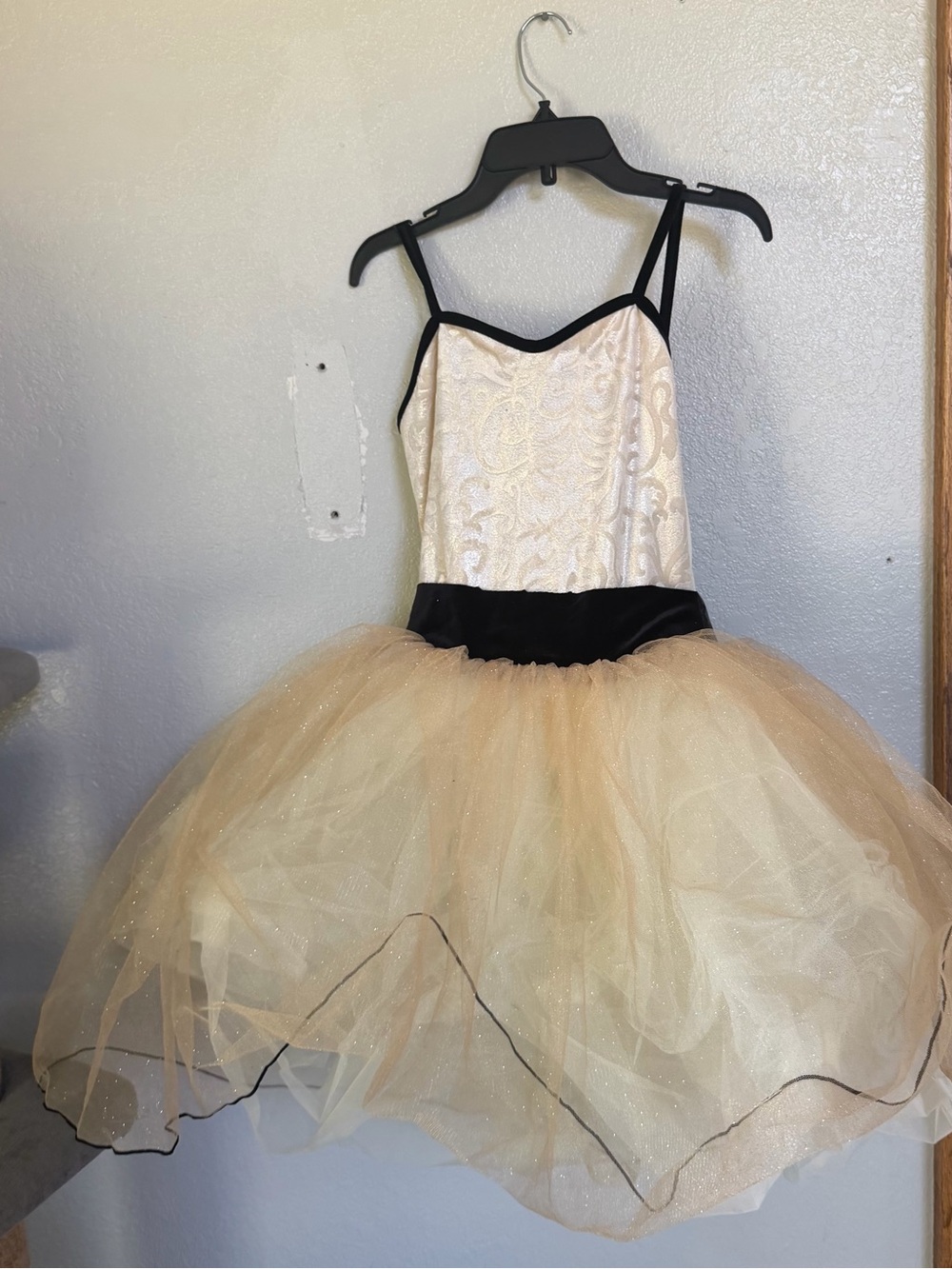 Girls Black and Gold Tulle Party Costume Dress